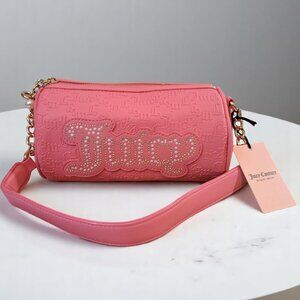 Juicy Couture String of Pearls Roll Bag Pink Lemonade NWT
